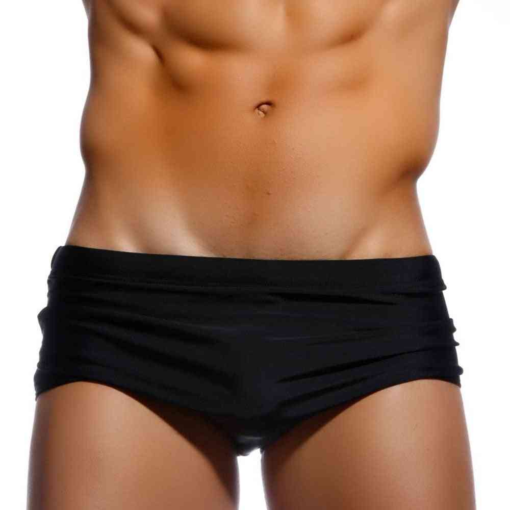 New Men Solid Color Swimming Trunks
