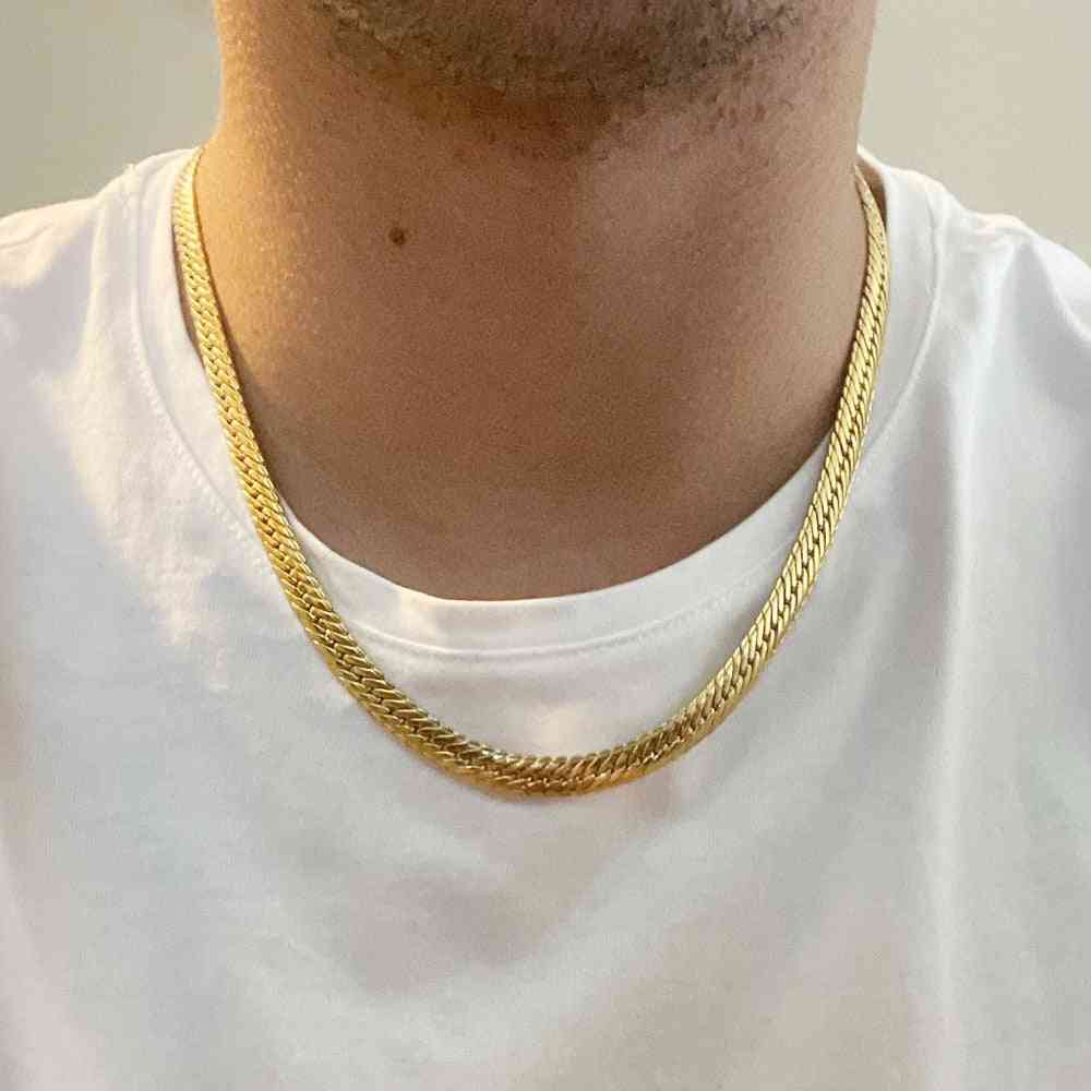 Hip Hop Curb Long Chain Necklace Men