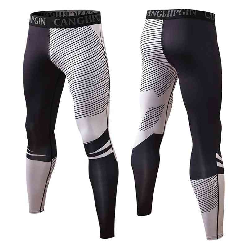 Miesten nopeasti kuivuvat raidalliset leggingsit urheiluhousut