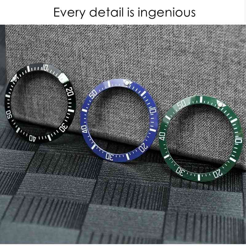 38 Mm Watch Case Ceramic Bezel Scratch-resistant Watch Ring Insert Ring For Men's Watch Casing Watch Repair Accessories