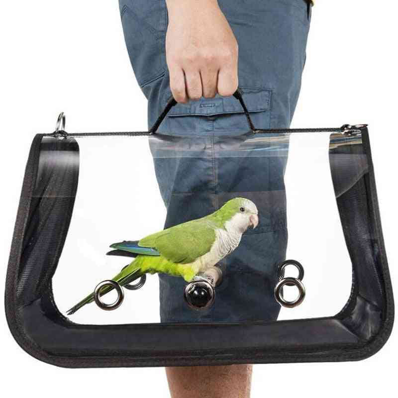 Travel Outdoor Bird Carrier Bag Portable Pvc Transparent Bird Travel Cage Bag