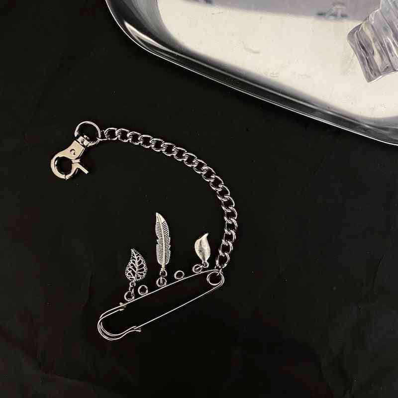 Hip Hop Brooch Leaf Chain Shoes Anklet Jewelry Accessories