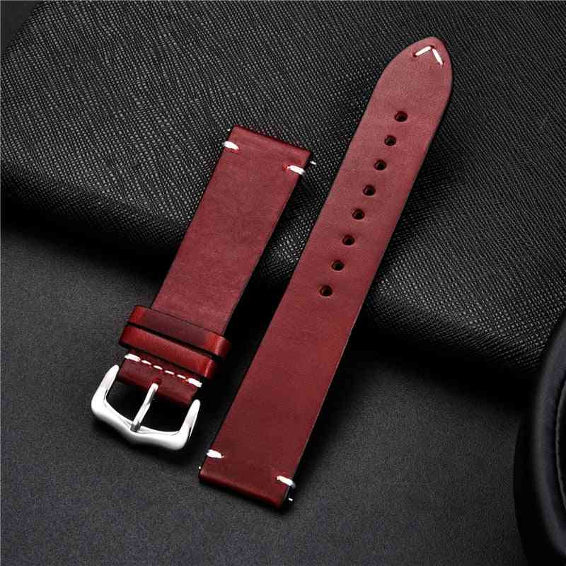 Genuine Cowhide Leather Watchband Watch Accessories Business Strap