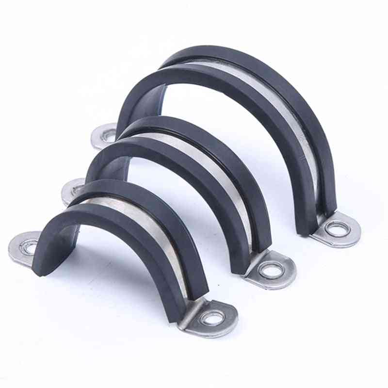 Stainless Steel Rubber Lined U Clips Cable Mounting Hose Pipe Clamp