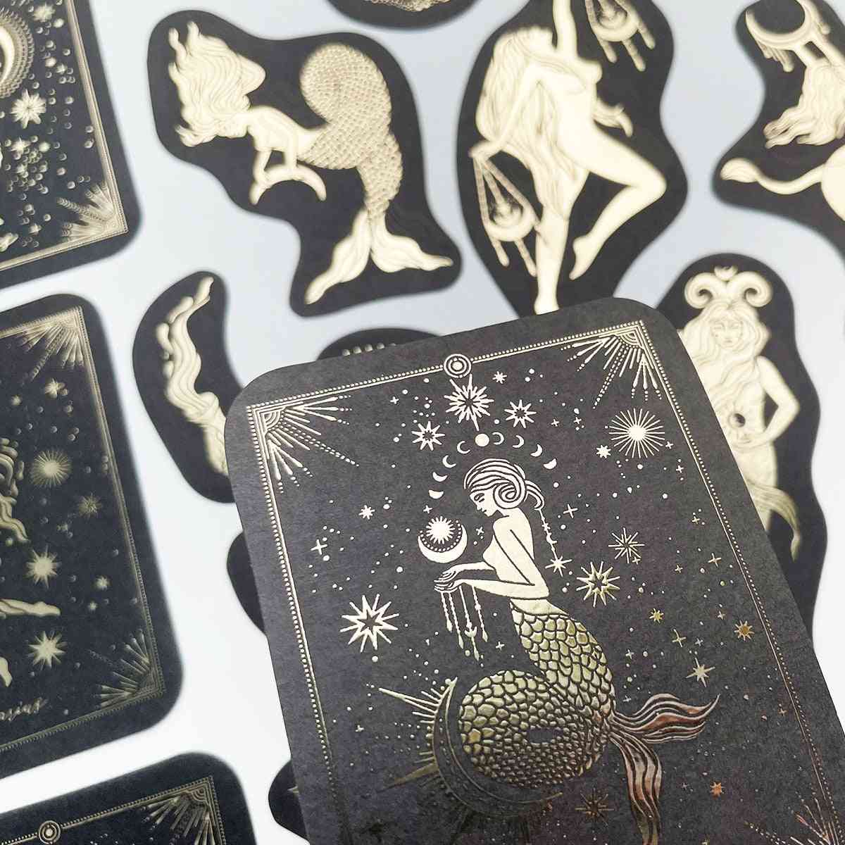 Gold Foil Constellation Tarot Cards, Stars, Moons Stickers