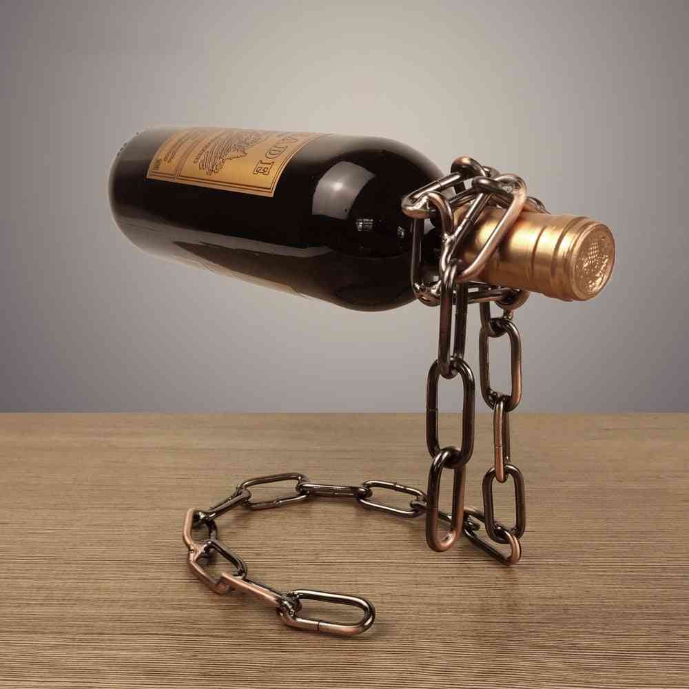 Magic Suspension Iron Chain Wine Rack Metal Chain Hanging Wine Bottle Holder
