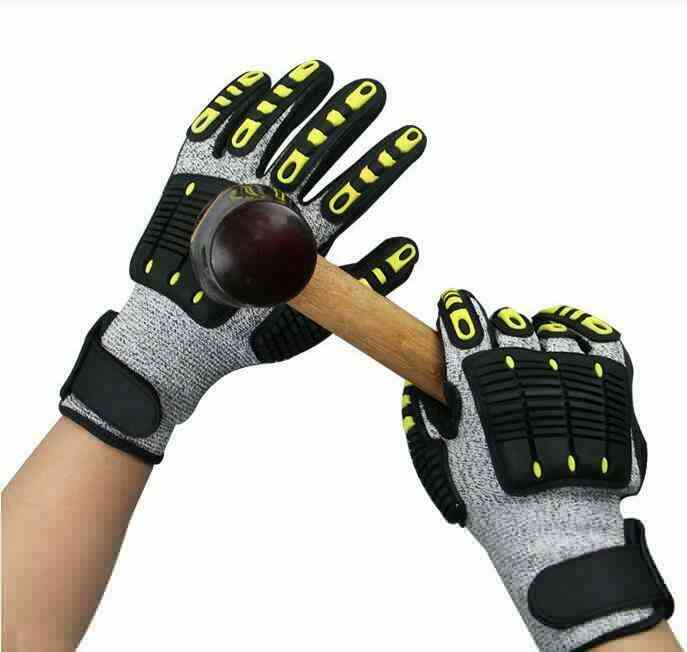 Anti Impact Vibration Oil Safety Work Gloves