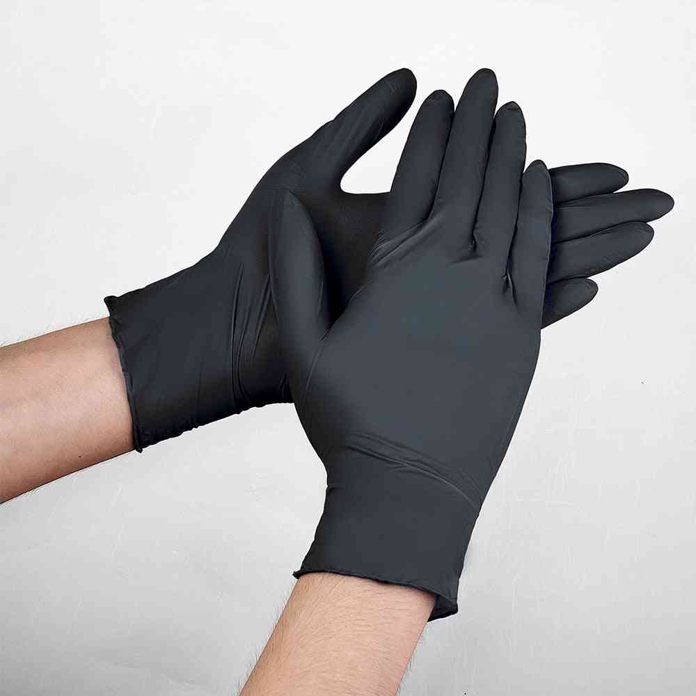 100pcs/box Nitrile Gloves Black Safety Waterproof Gloves