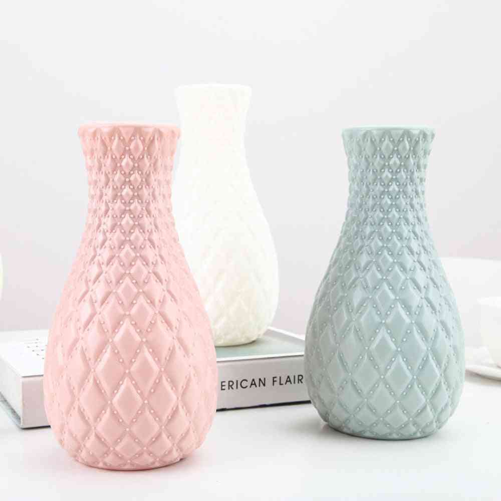Okrossbar plast blomvas dekoration hem vit imitation keramiska vaser