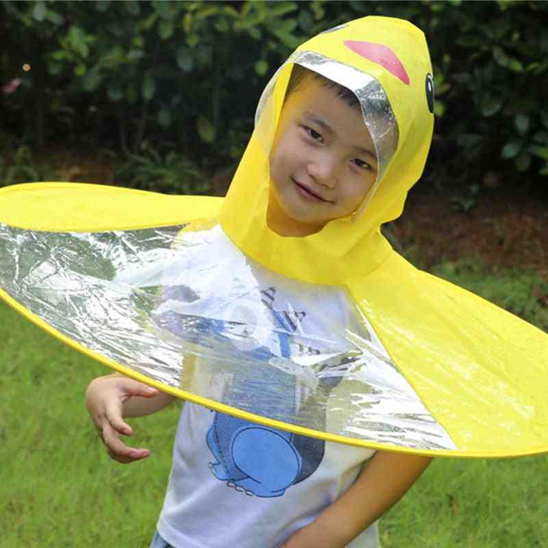 Creative Kids Rain Cover, Cartoon Duck Umbrella Hat
