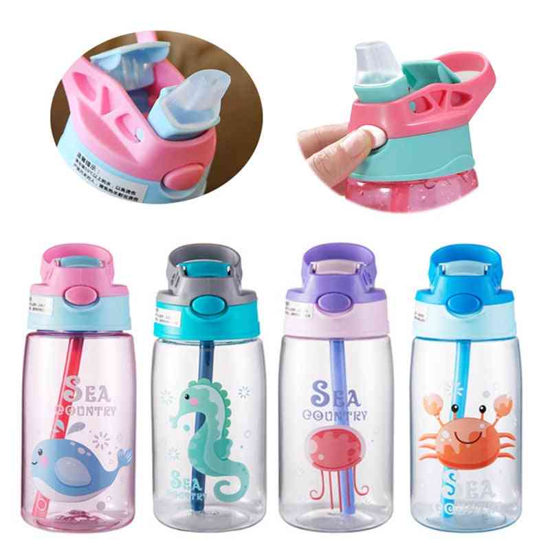 Kids Water Sippy Cup Creative Cartoon Baby Feeding Cups With Straws