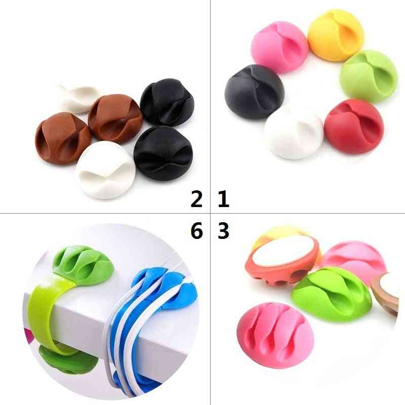 Silicone Usb Cable Winder Desktop Tidy Management Clips Cable Holder