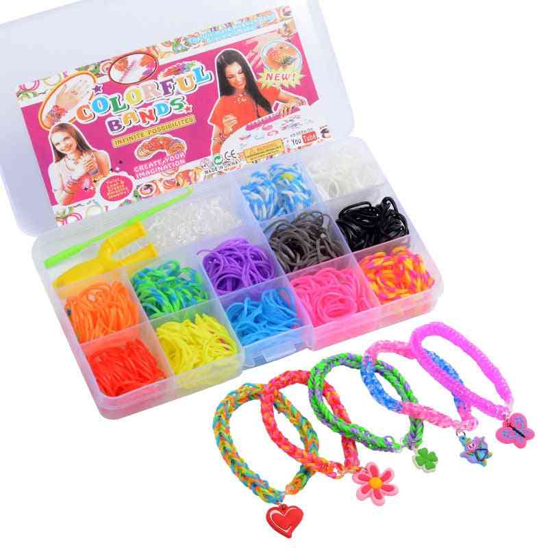 Elastic Rubber Bands Diy Colorful Bracelet Handicraft Kit