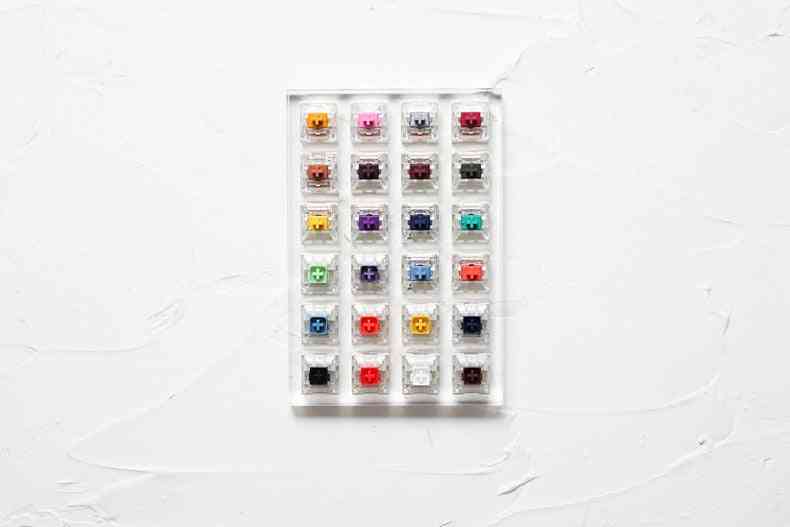 24-switches Tester With Acrylic Base, Blank Keycaps For  Mechanical Keyboard