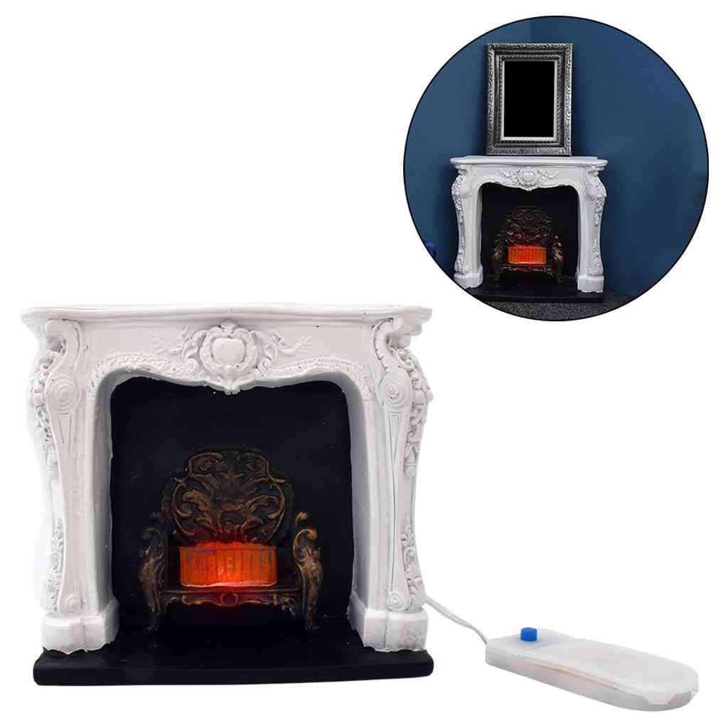 Miniature Fireplace Electric Red Light Living Room Vintage Freestanding Decor