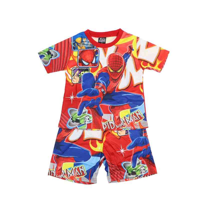 Spiderman boy tecknade t-shirt shorts set
