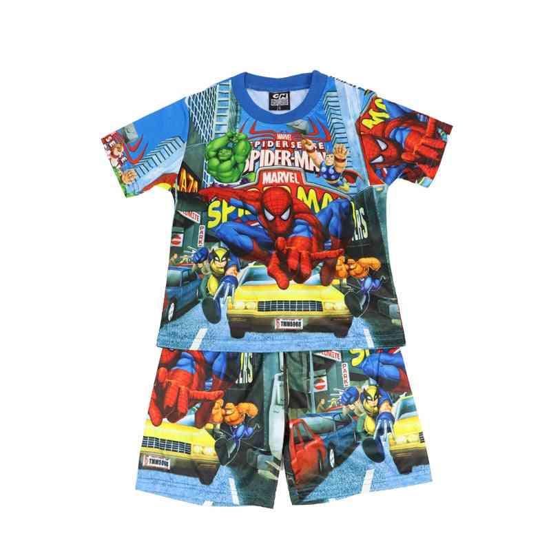 Spiderman boy tecknade t-shirt shorts set