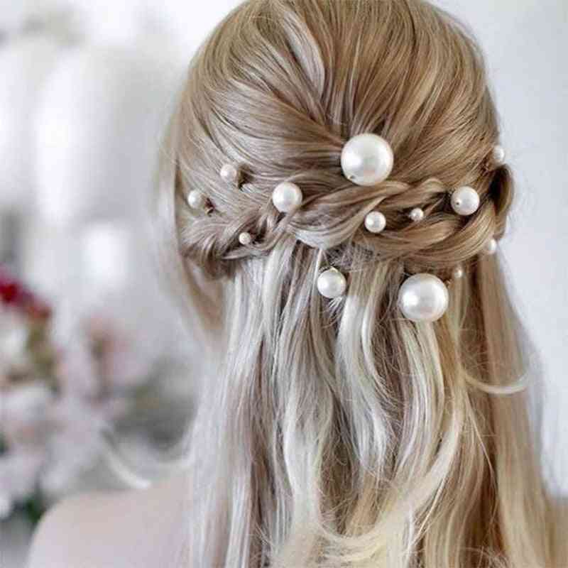 Bryllup perle hårnåle brude perle rhinestone hårnåle sæt hårtilbehør