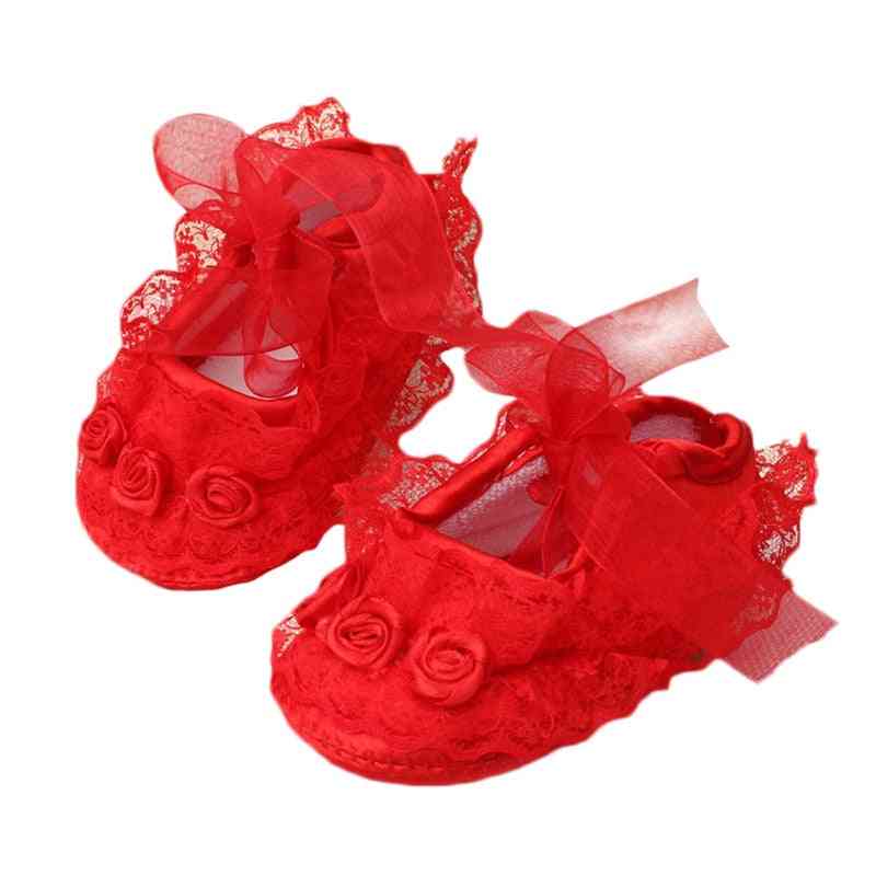 Baby Girl Shoes First Walkers Lace Floral Newborn Baby Shoes Princess Infant Toddler Baby Shoes For Party