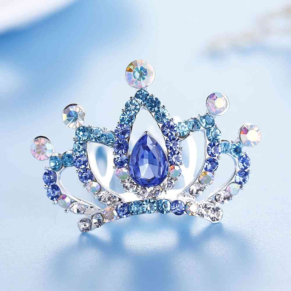 Flickor barn hår smycken mini söt blomma kristall strass prinsessa krona