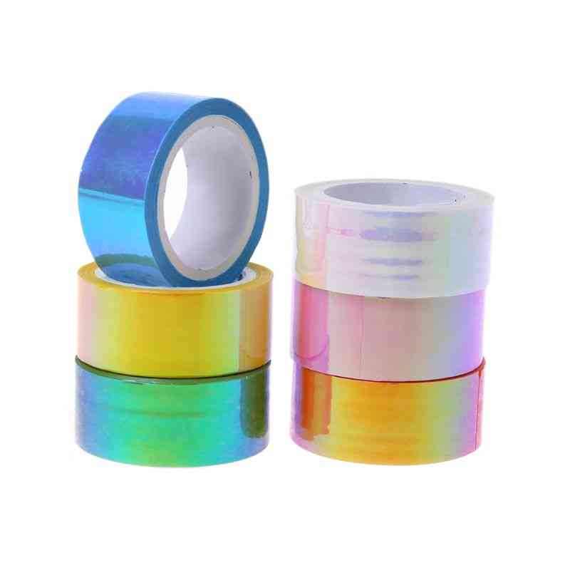 Gymnastikk dekorasjon holografisk rg prismatisk glitter tape hoops stick