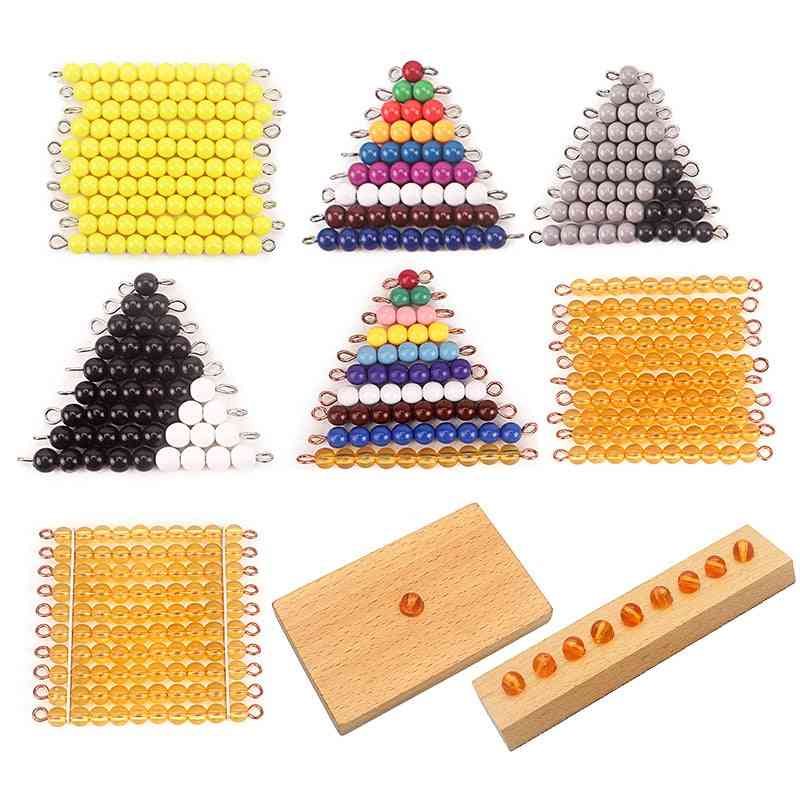 Math Counting Plastic Golden Pearls Square Beads For