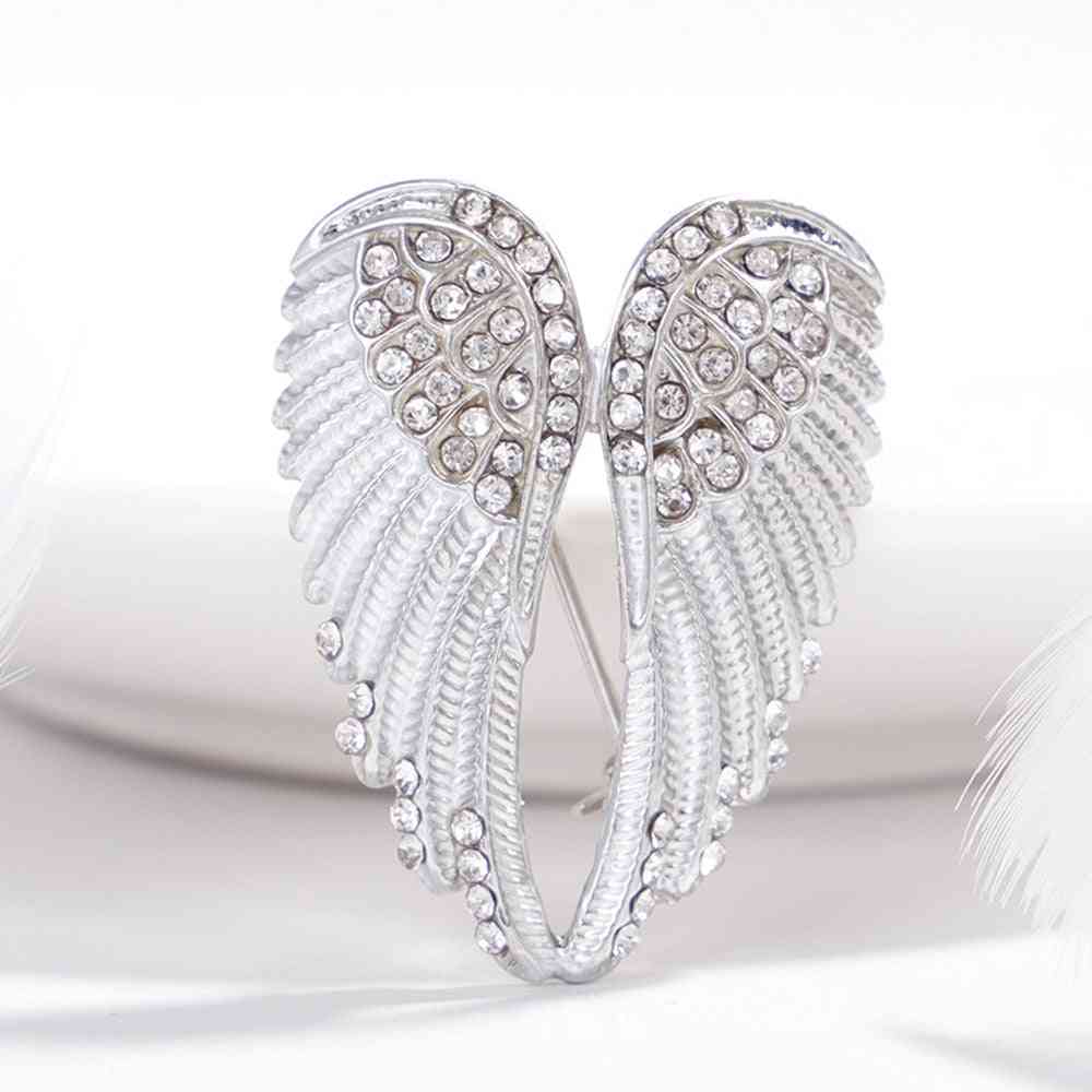 Angel Wings Rhinestone Brooches Pin Women