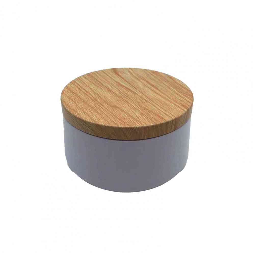 Tinplate Can Wood Grain Lids Cosmetic Pot-empty Storage Box