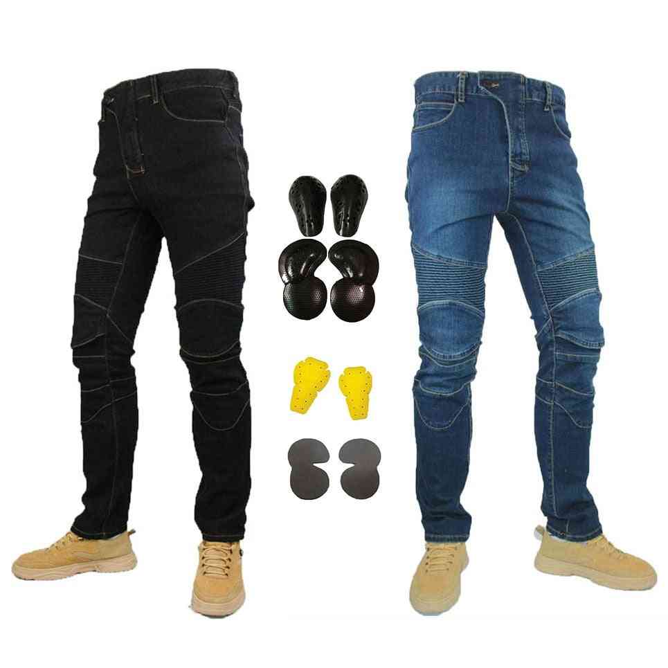 Outdoor Riding Jeans With Protective Knee Gear Hip Pads