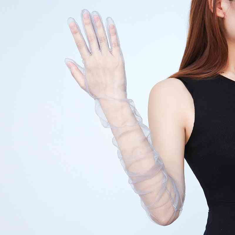 Naisten ultratylli mesh sheers full sormikäsineet