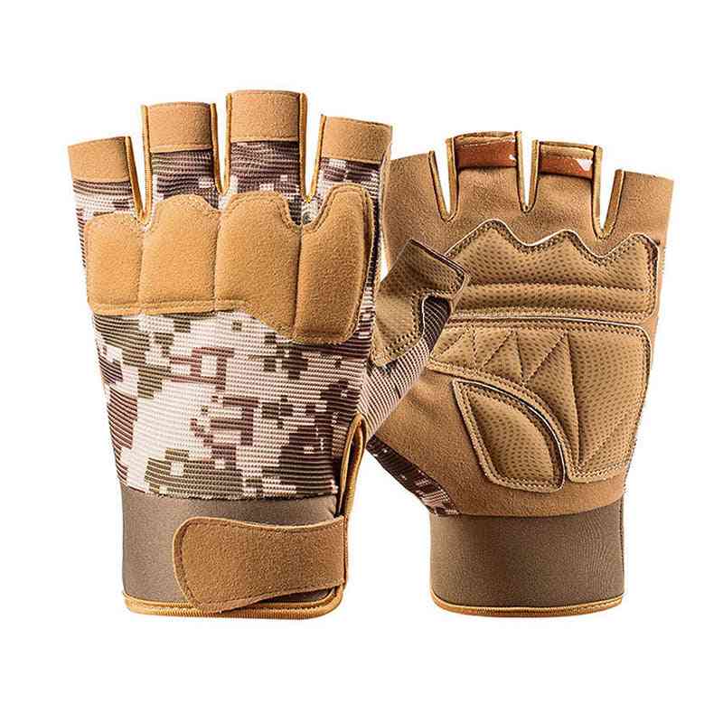 Andningsbara militära arméns fingerlösa handskar