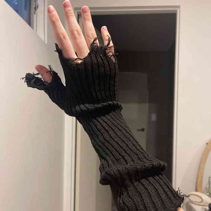 Tattered Punk Unisex Fingerless Cuff Knit Glove