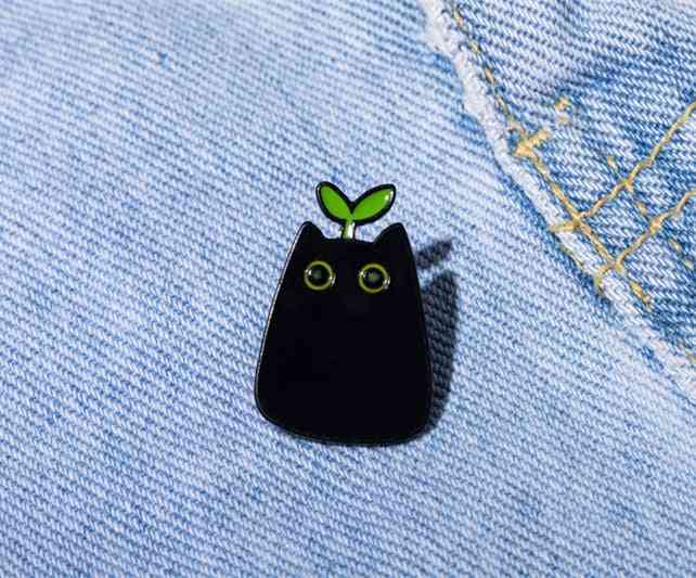 Sprout Cat Metal Enamel Pin Cute Pin