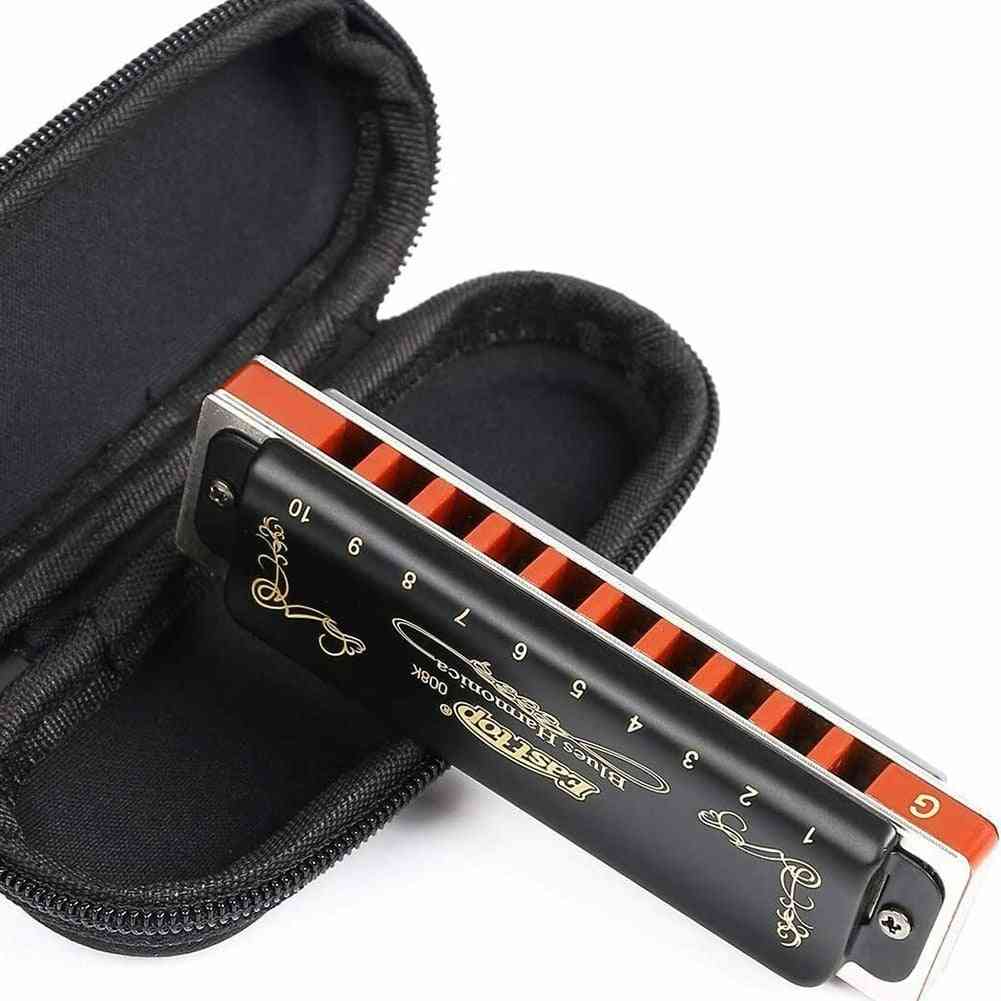 Easttop Harmonica 10 Holes Blues Mouth Organ Musical Instruments With Box