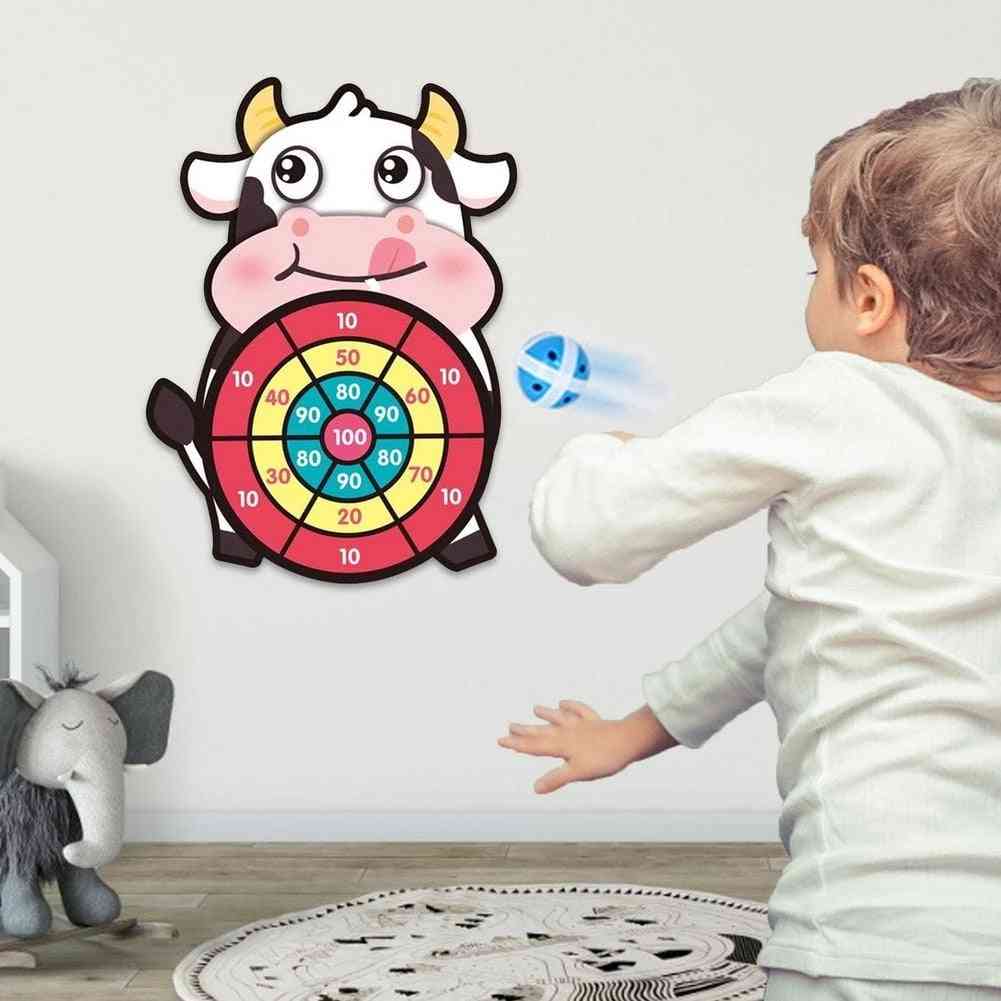 Dart Board Target Animal Sticky Ball Throw Indoor Toy For