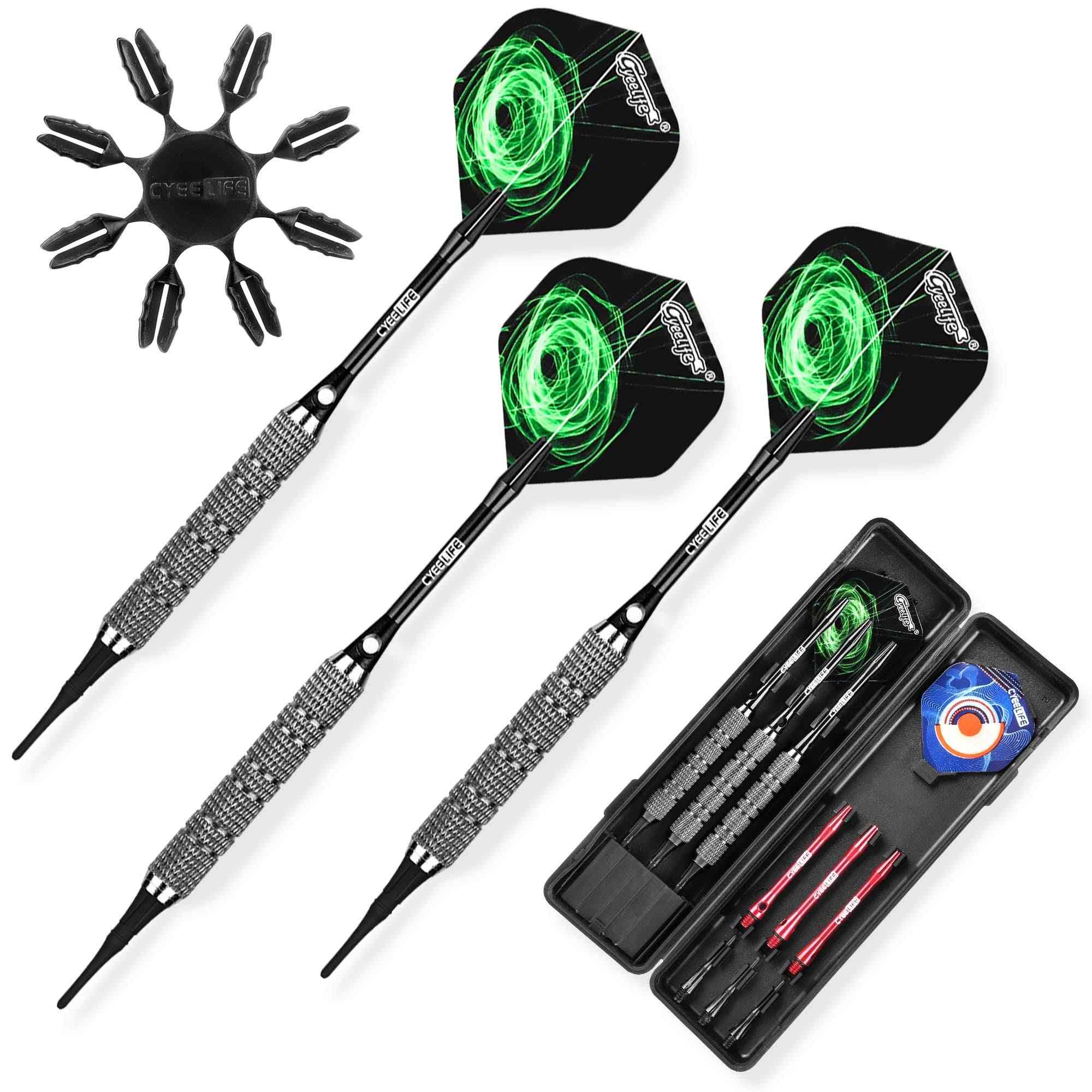 16/18/22g Soft Tip Darts With Carry Case, 6 Aluminium Shafts Protectors