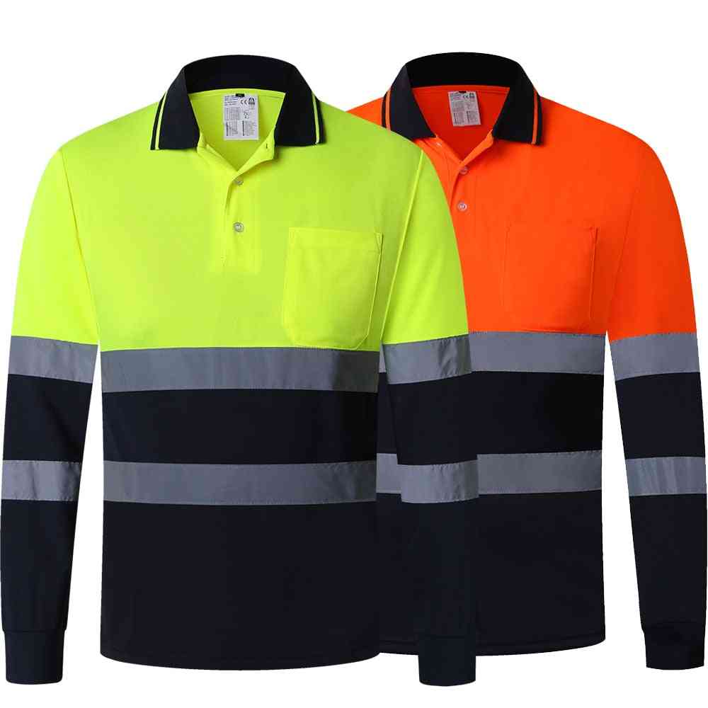 High Visibility Reflective Safety Polo Shirt With Pockets Hi Vis Work