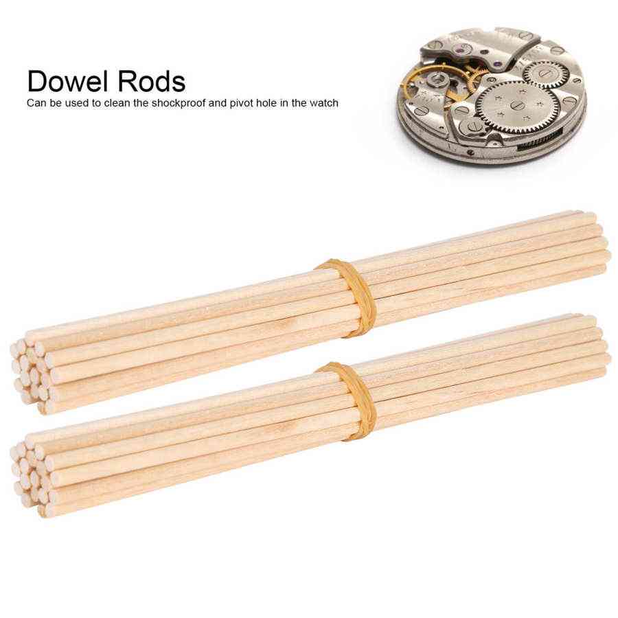 40pcs Wooden Round Dowel Rods Watch Clean Dust Shockproof Pivot Hole Watch Repair Tool Accessories For Watchmaker Repair