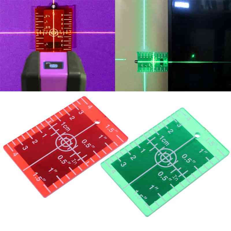 Målkortplade til grønt og rødt laserniveau