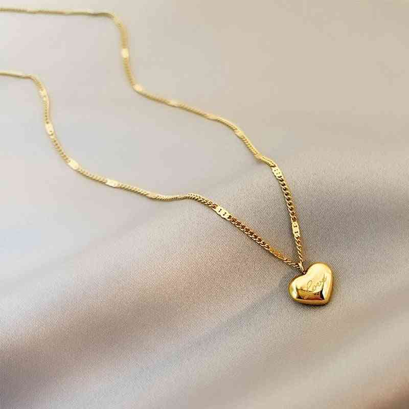 Korean Fashion Love Heart Necklaces For Women