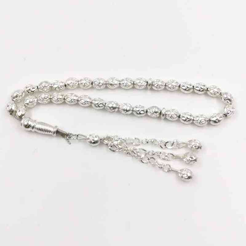 Tasbih Metal Silvers Color Muslim Prayer Beads