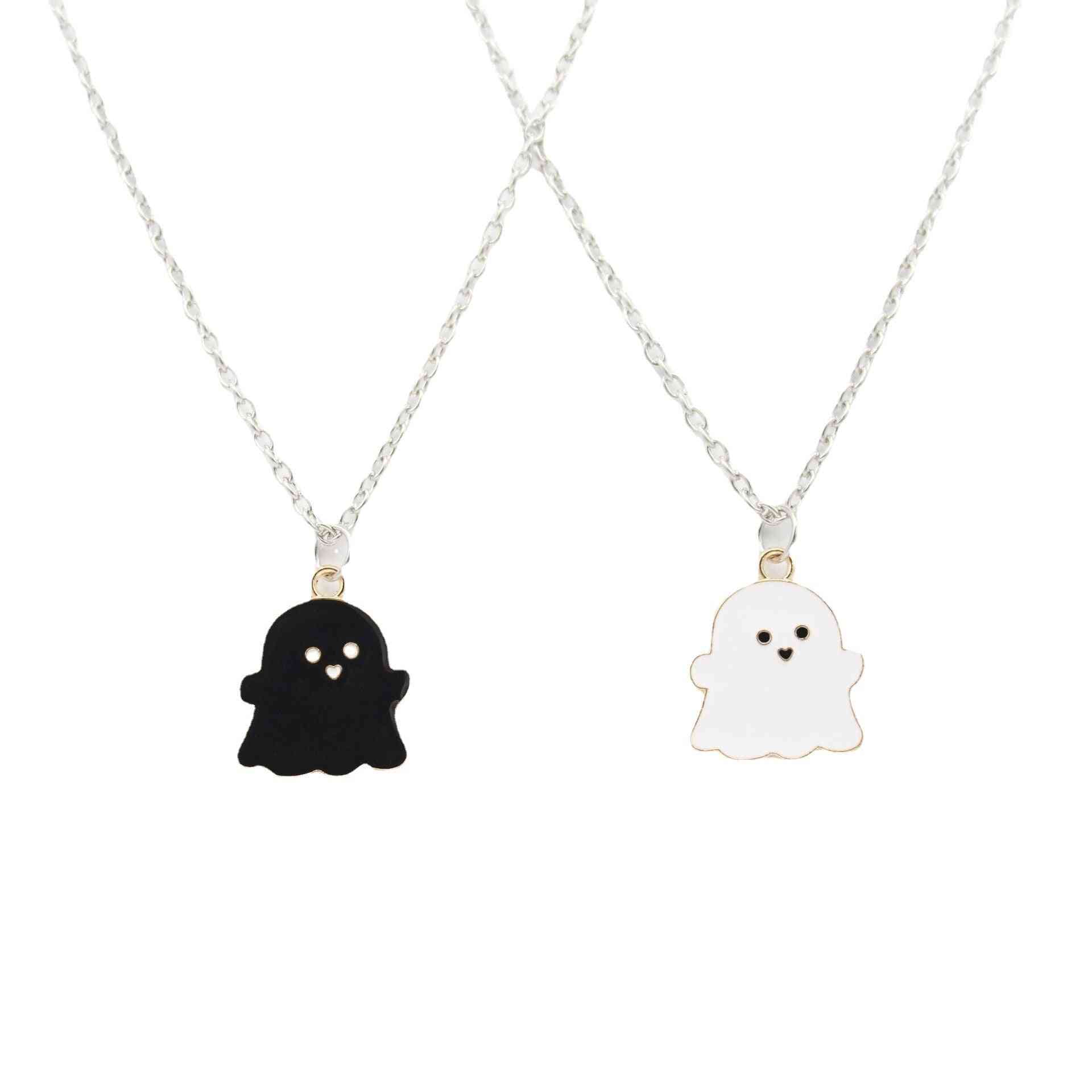 Cute Cartoon Ghost Friendship Pendant Necklaces