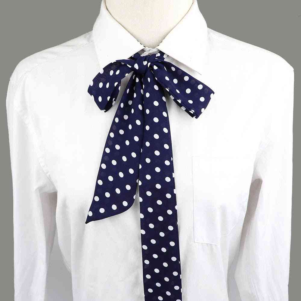 Dot Lithe Chiffon Ribbons Bowtie For Girl Shirt