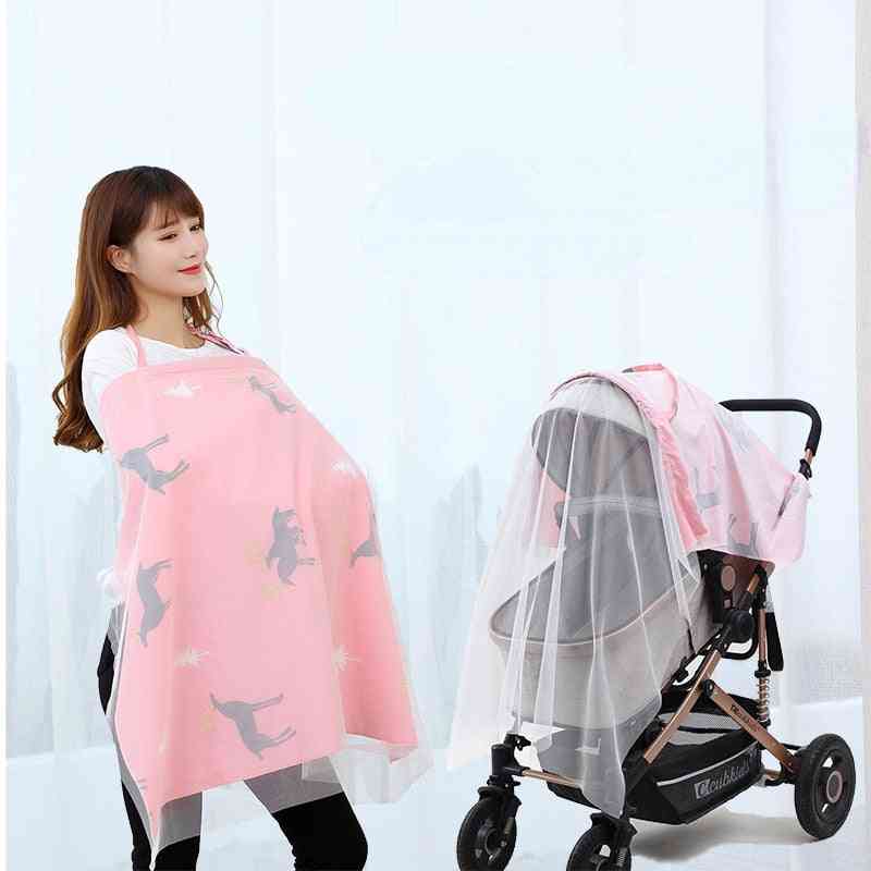 Cotton With Mesh Breathable Baby Feeding Nursing Covers