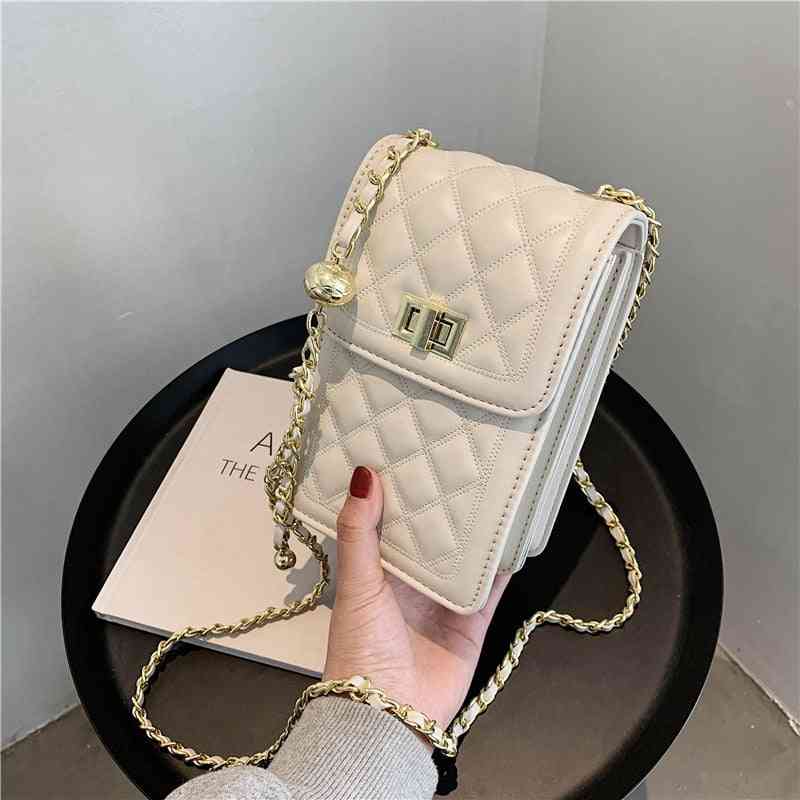 Diamond Lattice Pattern Type Women Wallet  Phone Bags