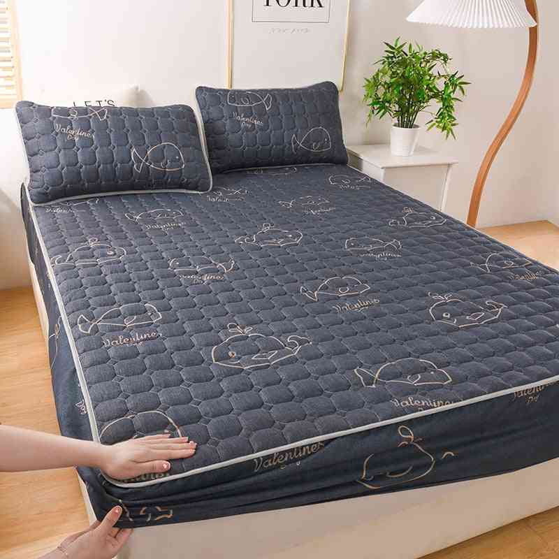 Thick Quilted Elastic Fitted Double Bed Mattress Cover