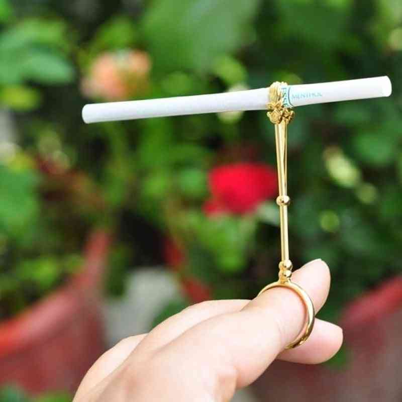Smoking Metal Ring Portable Cigarettes Holder Clamp Finger