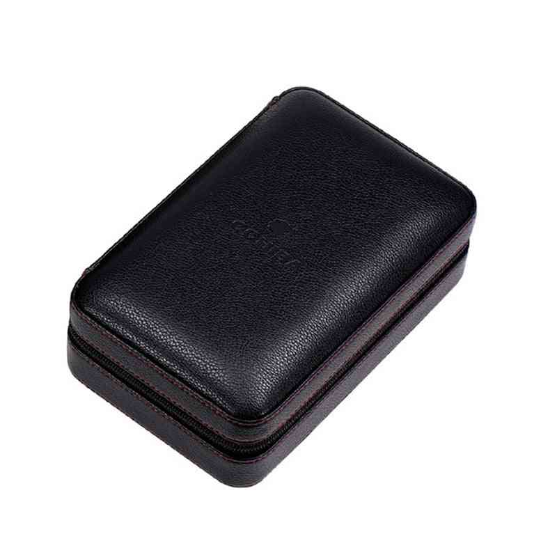 Portable Cigar Humidor Travel Leather Case Cigars Holder
