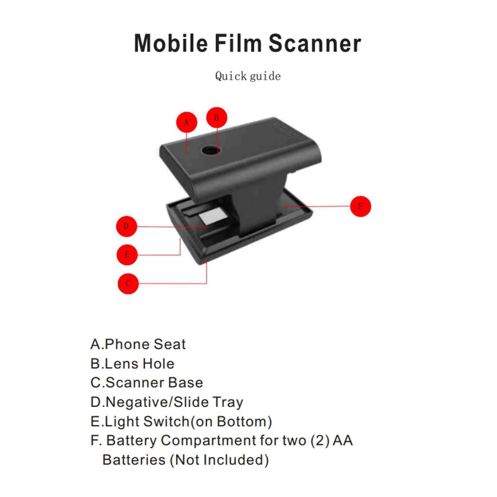 Negativer dias film scanner smartphone kamera afspilning